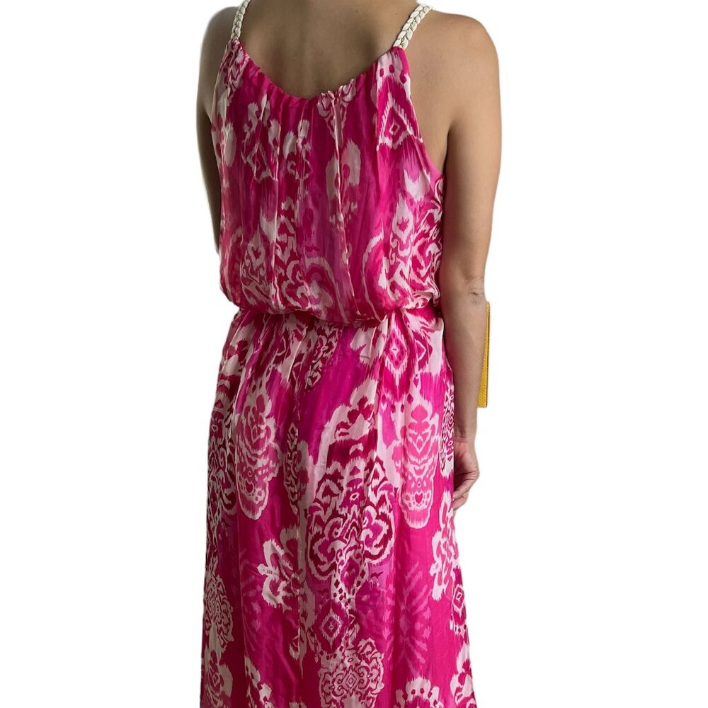 Rosemarine Italy long dress. size XL  COLOR Pink.-Ivory - Picture 4 of 9